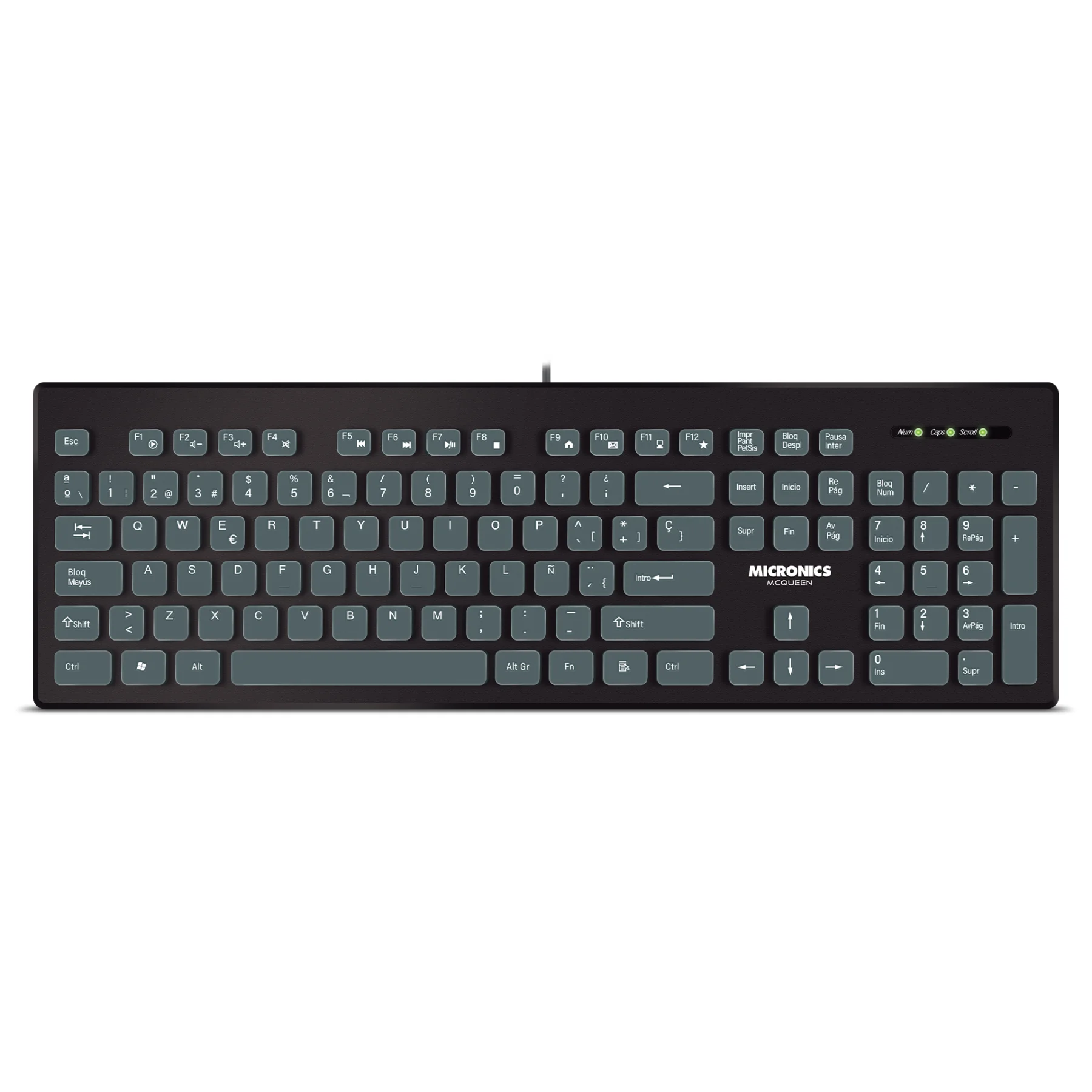 MICRONICS MCQUEEN TECLADO MULTIMEDIA USB MIC K706