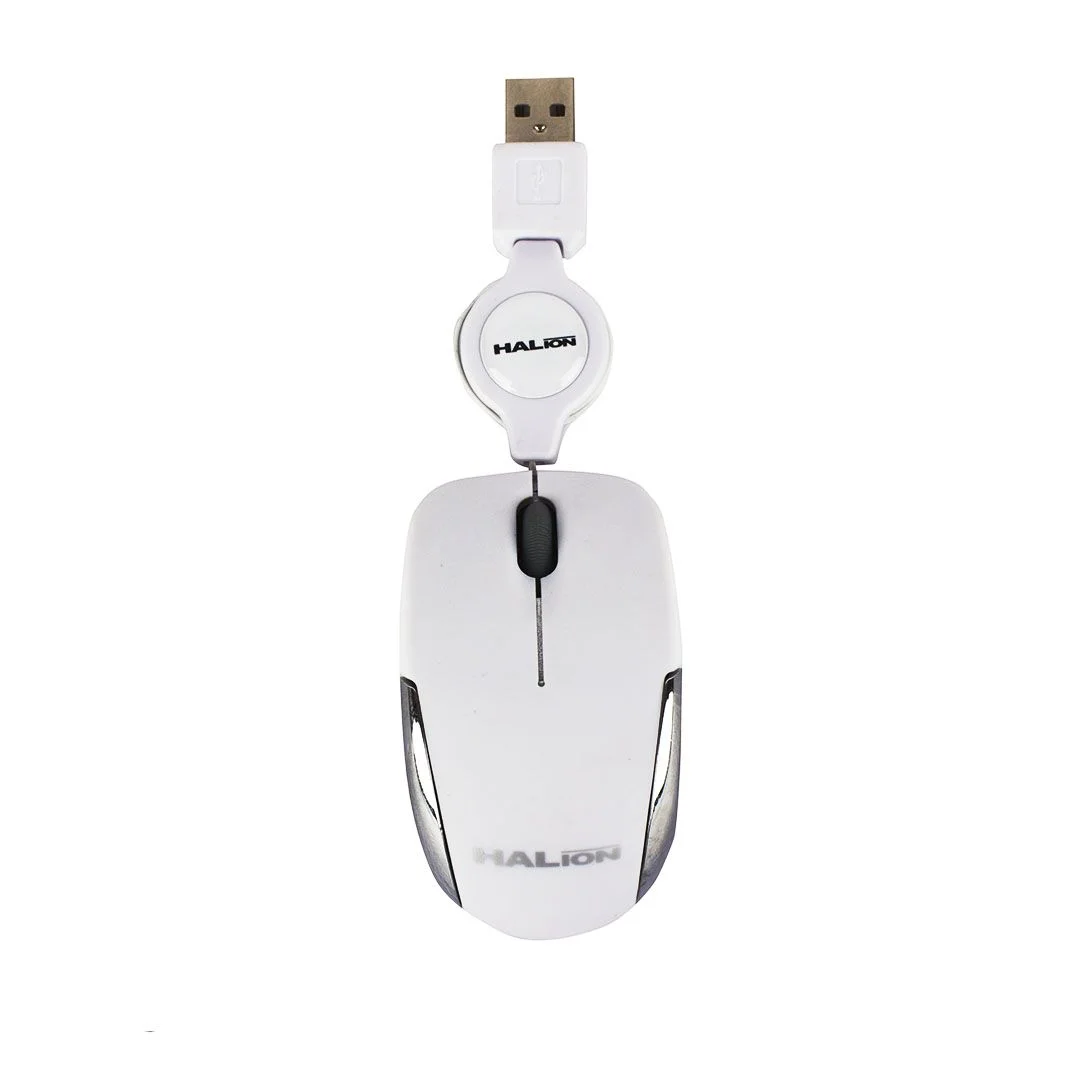 HALION - MOUSE HERMES MINI M1858 RETRACTIL BLANCO