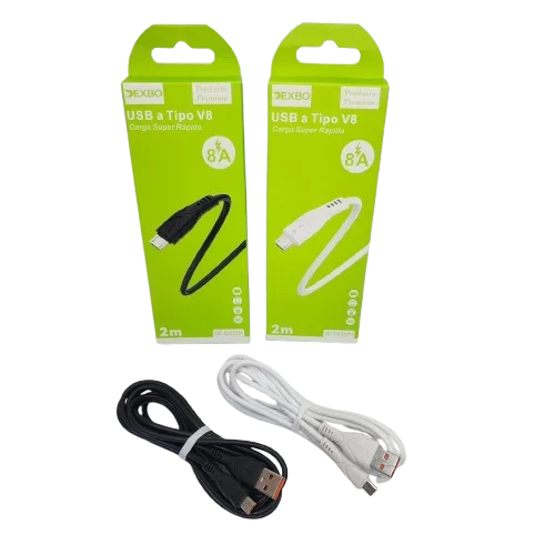 CABLE DEXBO DATOS DE USB A MICRO USB V8 CARGA RÁPIDA