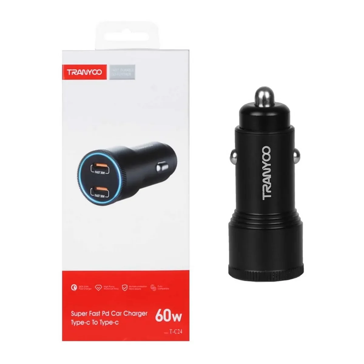 CIGARRERA TIPO USB-PD TRANYOO 60W