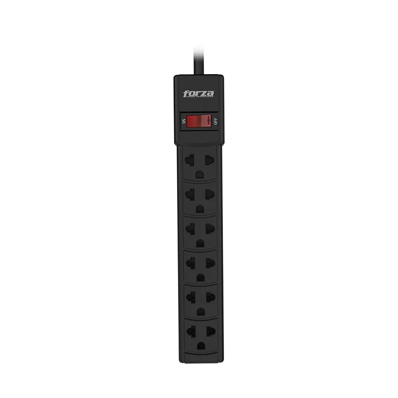 FORZA PS-001W POWERSTRIP BREAKER 6 ENTRADAS | NEGRO