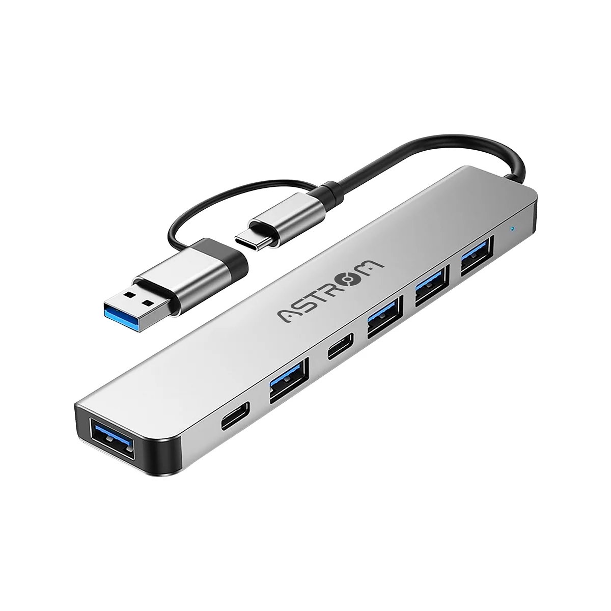 HUB USB 7 EN 1 AST MH2371 2PORTS TYPE-C 1PORT 3.0 4PORTS 2.0 ASTROM