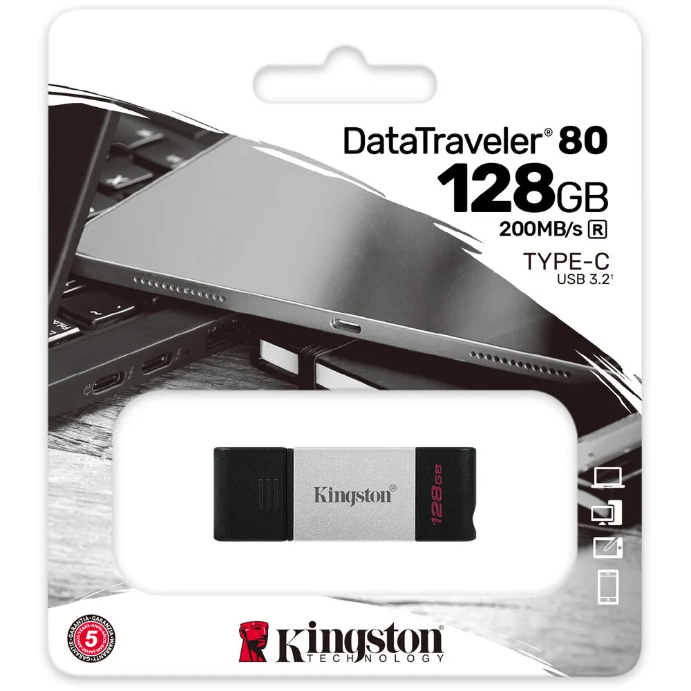 KINGSTON MEMORIA USB TYPE C DT80 128GB - Imagen 2